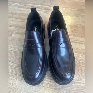 Men’s  Clark’s Badell Easy Dark Burgundy Leather Loafers